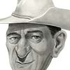 John Wayne western movies caricature