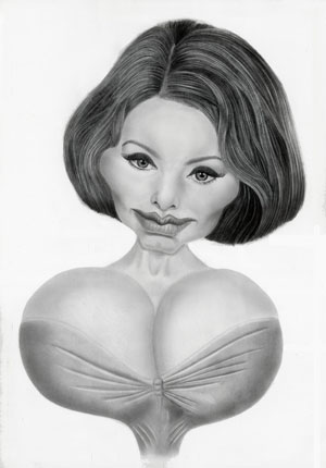 Sofia Loren caricatura that's amore